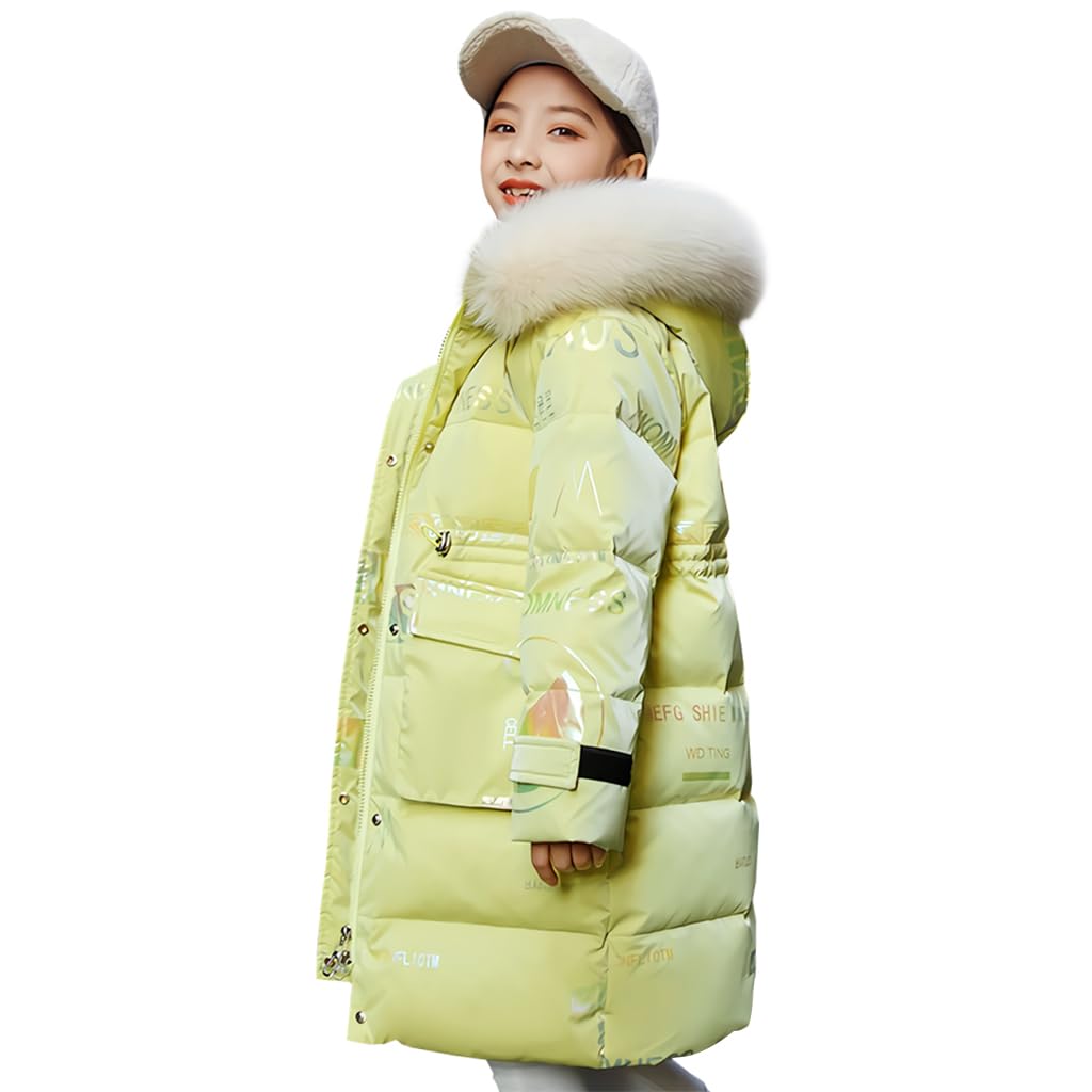 Linboo Winterjacke Mädchen - Gefütterter Winterparka Mit Fellkapuze