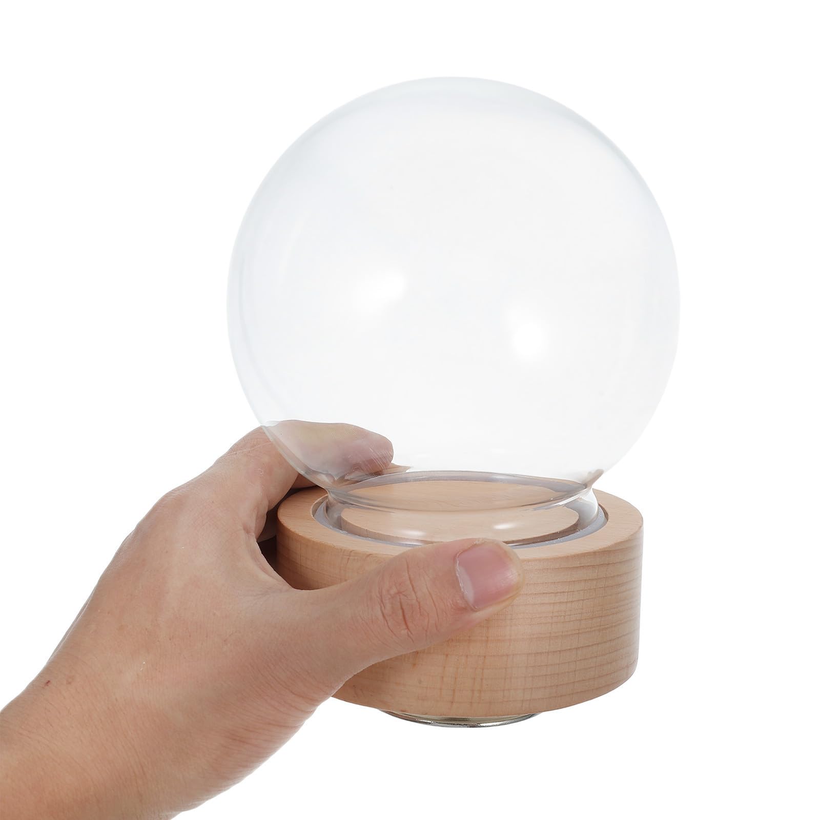 SEWACC Caja de Música Bola de Nieve de Vidrio Transparente con Base