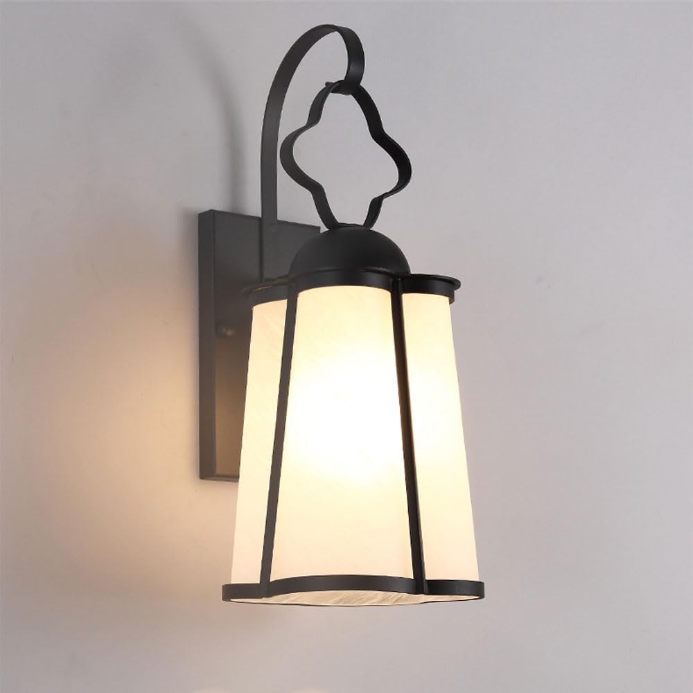 XANAYXWJ Lampada da Parete retrò Impermeabile Corpo Leggero in Ferro battuto per Esterni in Metallo E27 Magazzino Industriale Balcone Patio Porta Sconce Lanterna Apparecchio di Illuminazione per