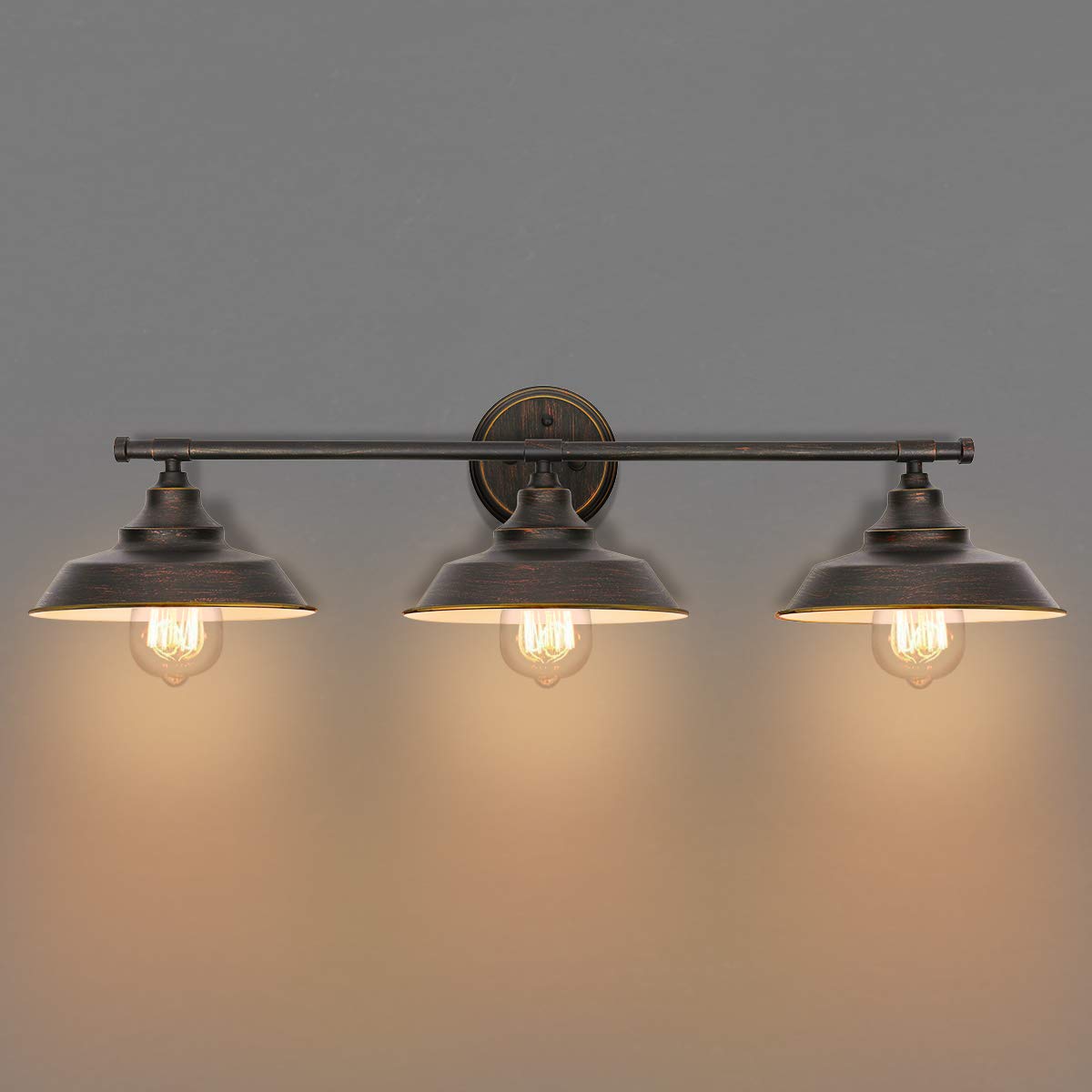 Kingso Bathroom Vanity Light 3 Light Wall Sconce Fixture Industrial Indoor Wall Mount Lamp Shade For Bathroom Kitchen Living Room Workshop Cafe Amazoncom