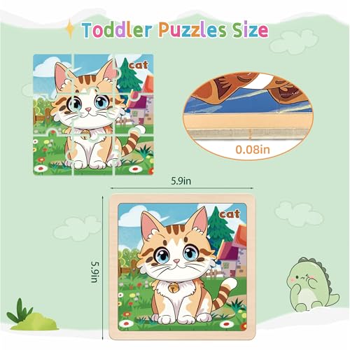 kepovin Ap1000 Puzzle de Madera Animales para Niños 9 Piezas Juego de 8 Sets miniatura 4