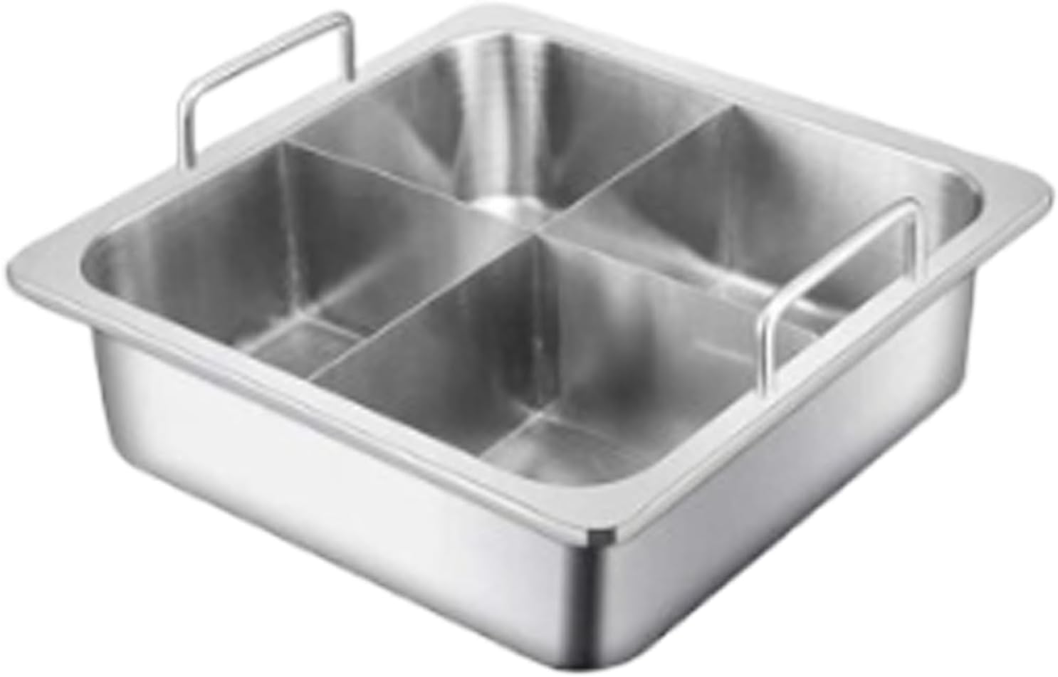 Hot Pot with Divider, Stainless Steel Divided Hotpot, Hot Pot Pan Hotpot Pot Double Sauce Pot for Induction Cooktop Gas Stove,A