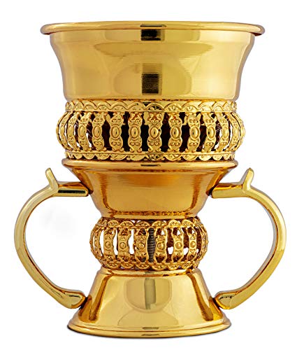 AM Regal Metal Incense Burner - Bakhoor Burner Mubkhara – Frankincense Insence Burner - Ideal for Yoga, Spa & Aromatherapy (Gold)