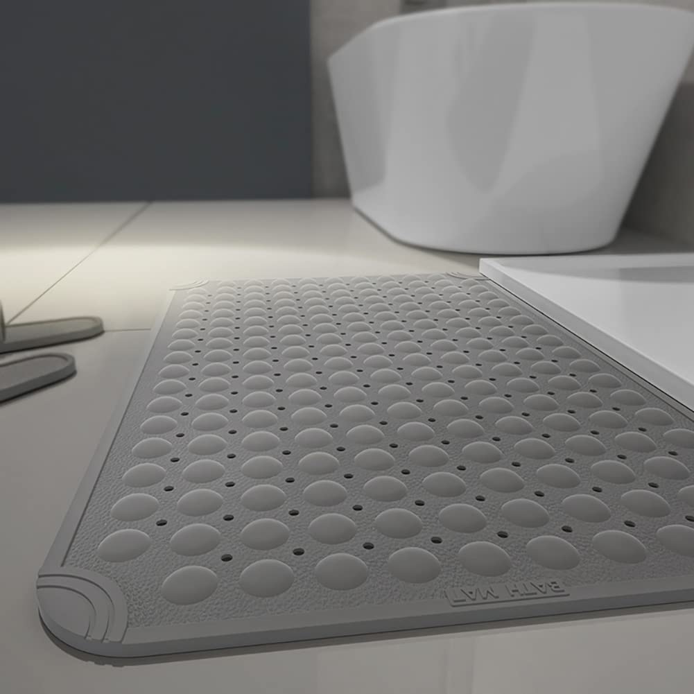 Tappetino da bagno antiscivolo Tappetini doccia, for massaggi con ventose e foro di drenaggio(Dark Gray,38x70cm)
