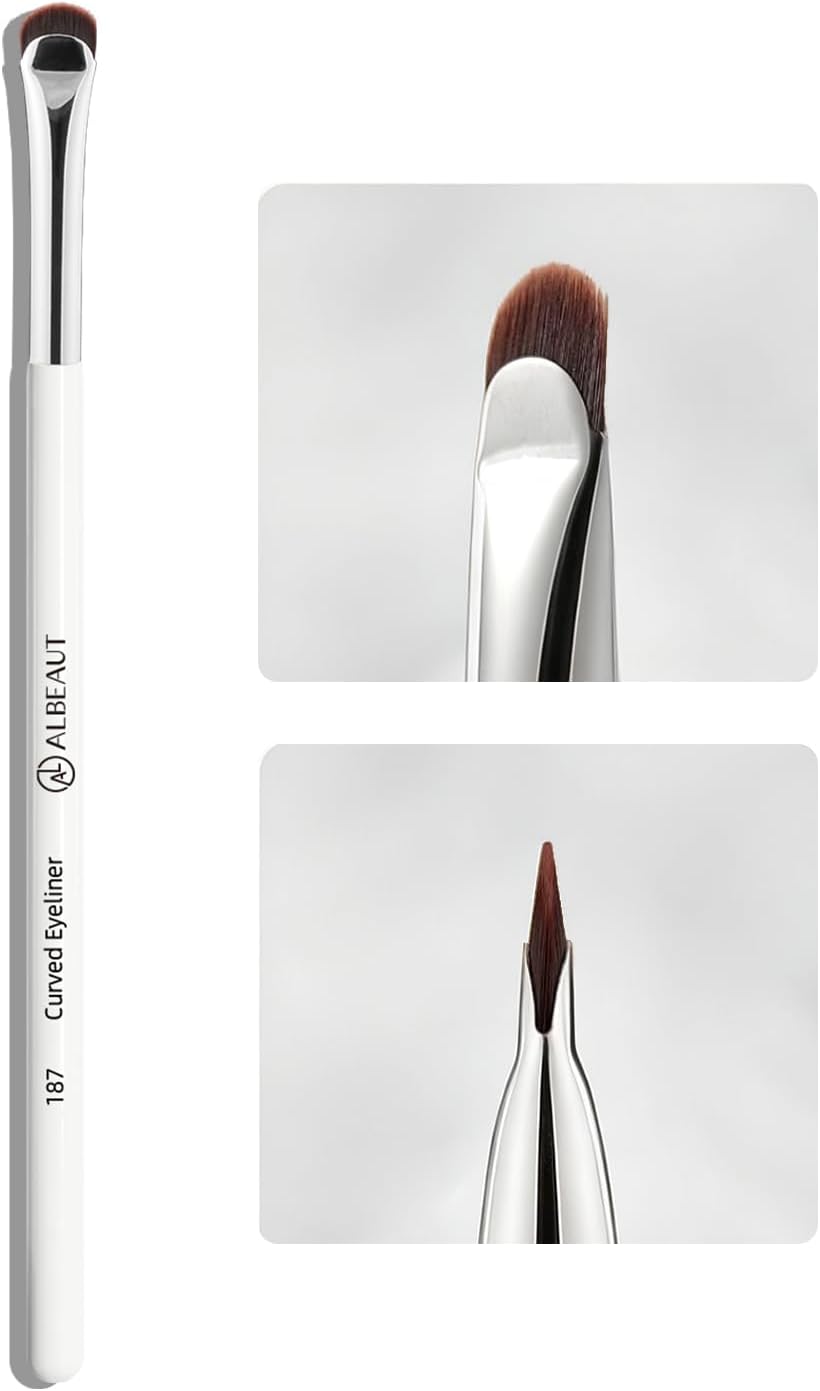 Crescent Shaped Eyeliner & Eyebrow Brush - Easily Create Perfect Eyeliner (187 Curved)