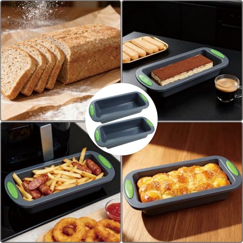 Miniatura 7 de Bmzxch 2 Piezas Molde Bizcocho Rectangular Antiadherente Silicona Rectangular Bizcocho Horno Reposteria Para Pan Silicona Para Pasteles Panes Tostadas 28 X 12 X 6,3 Cm