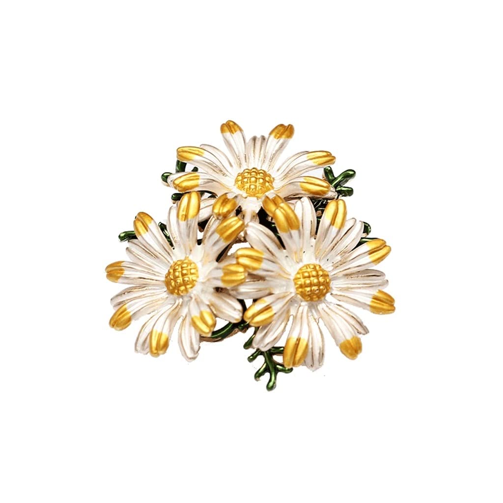 Vintage Metall Pflanzenblumen Gänseblümchen Brosche für Damen Kragen Broschen Accessoires Schmuck Geschenke