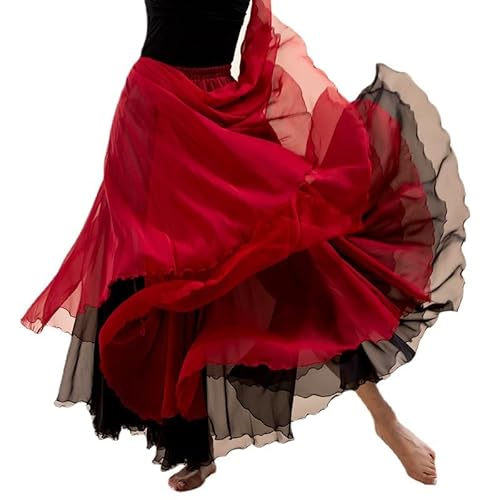 Oridoor 720 Tencel Chiffon Light Double-Layer Long Skirt Multi-Faceted Wear With Ballet Modern Dance Long Skirt A1-Black, Red … #TOP7