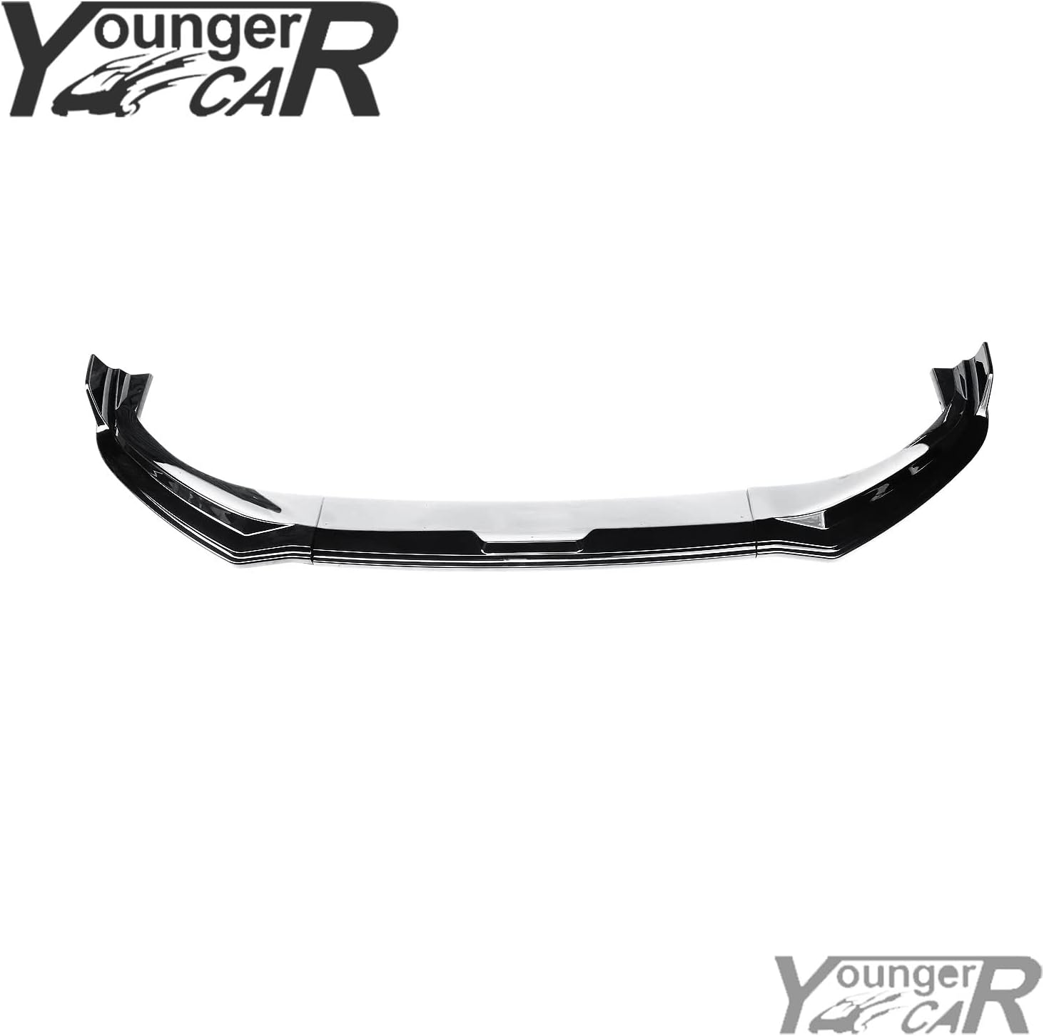 YOUNGERCAR Front Bumper Lip Fit for 2021-2023 2024 2025 Ford Mustang Mach-E Gloss Black Painted ABS Front Spoiler Lip Splitter Bumper 3 Pcs