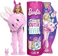 Barbie Doll, Cutie Reveal Bunny Plush Costume Doll with 10 Surprises, Mini Pet, Color Change and Accessories