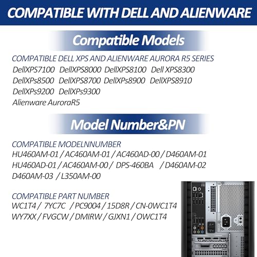 Upgraded HU460AM-01 WC1T4 D460AM-03 460W Power Supply Compatible with Dell XPS 7100 8000 8100 8300 8500 8700 8900 8910 8920 8930 Alien-Ware Aurora R5 R6 R7 by VQP - Image 5