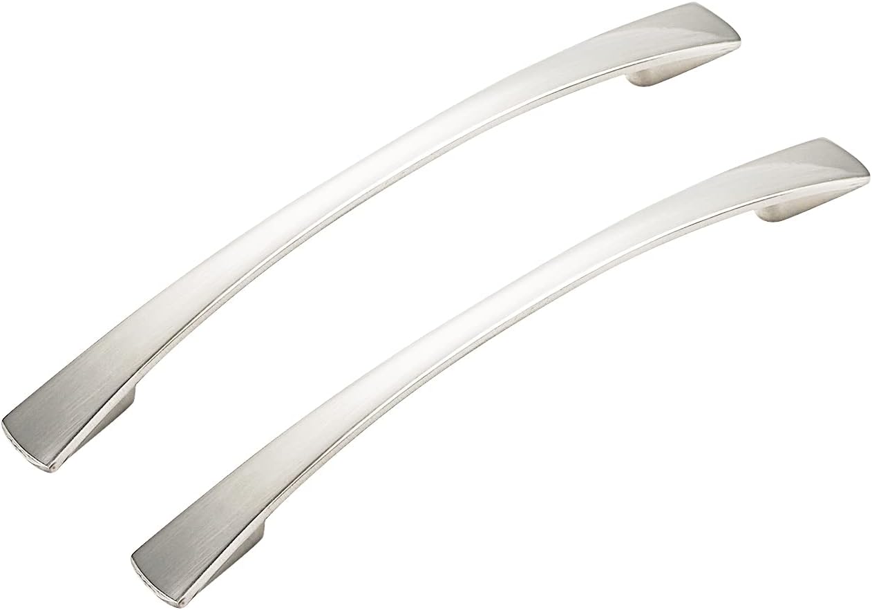 6" Satin Nickel Kitchen Cabinet Dresser Drawer Handle Pull Hardware, 128mm (5") Hole Centers, 04SN128, 25 Pack
