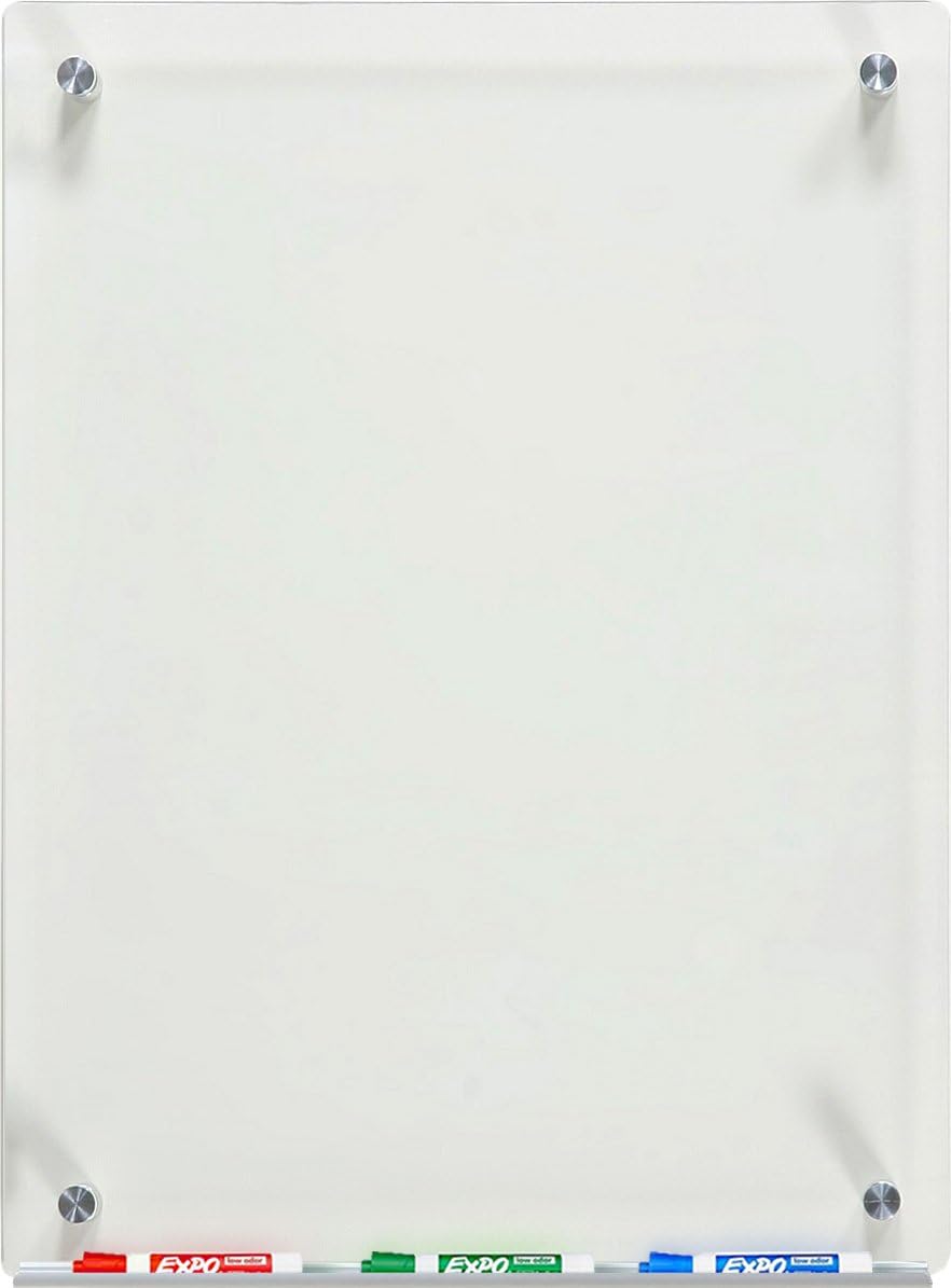 Audio-Visual Direct Clear Glass Dry-Erase Board Set - 2' x 1.5' - Includes Hardware & Marker Tray (Non-Magnetic)