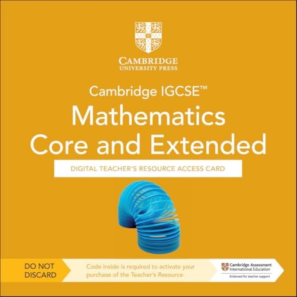 Cambridge IGCSE™ Mathematics Core and Extended Digital Teacher's Resource - Individual User Licence Access Card (5 Years' Access) (Cambridge International Igcse)