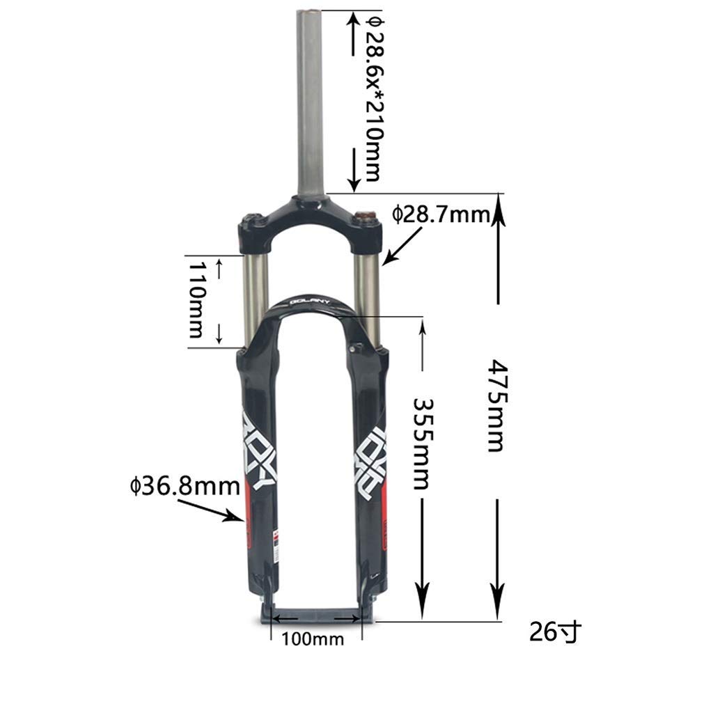 Widelec do roweru przedniego 24 cale stop MTB mechaniczny amortyzator barkowy hamulec tarczowy 100 mm ugięcie sprężyny 2380 g czarny biały