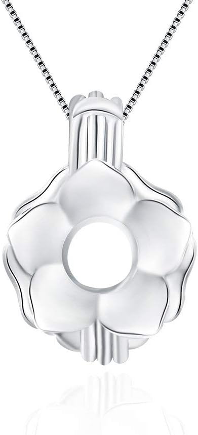 Sterling Silver Rose Cage Pendants Crafting Charm for DIY Necklace Bracelet Jewelry Making