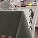 Iycnkok Tovaglia Antimacchia Rettangolare Impermeabile da Tavola 130x160 cm Lavabile Grigio, 4 Pezzi Clip Inclusi, Tovaglie Stoffa Copritavolo Esterno Elegante Moderna, Cucina, Sala da Pranzo, Festa