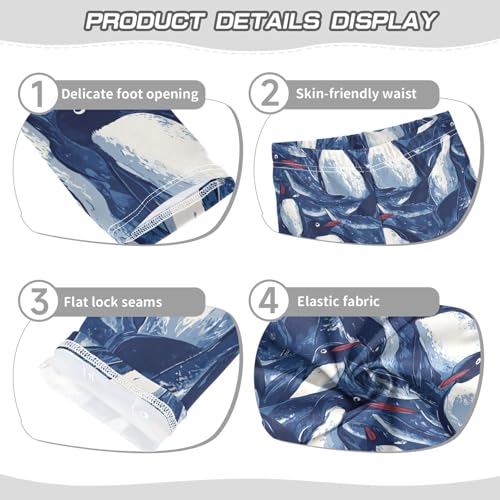 Penguin Animal Watercolor Girls Casual Leggings for Kids Printed Long Pant Bottoms Stretch and Soft3