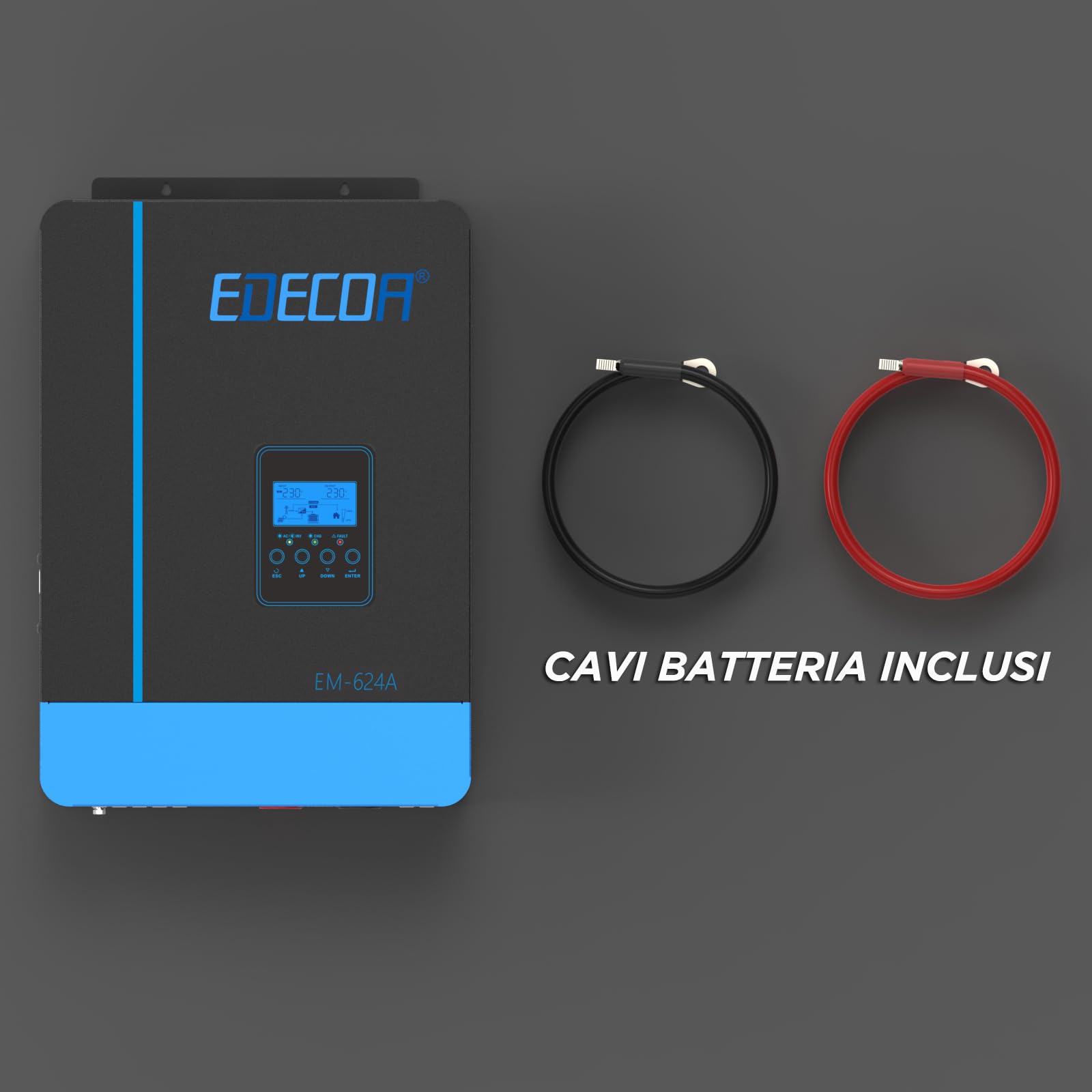 EDECOA 6200w Inverter ibrido da 48v a 230v 7000VA Caricatore solare MPPT 110A Onda Pura Off-Grid Caricabatterie Regolatore di carica solare a priorità di rete (compatibile con il modulo WiFi)