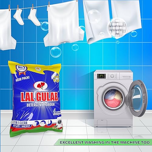 Image of Detergent Powder for Laundry Use - Suitable for Load and Bucket Wash Rose Fragrance | Powder Form for Daily Washing Needs (10 Kg)