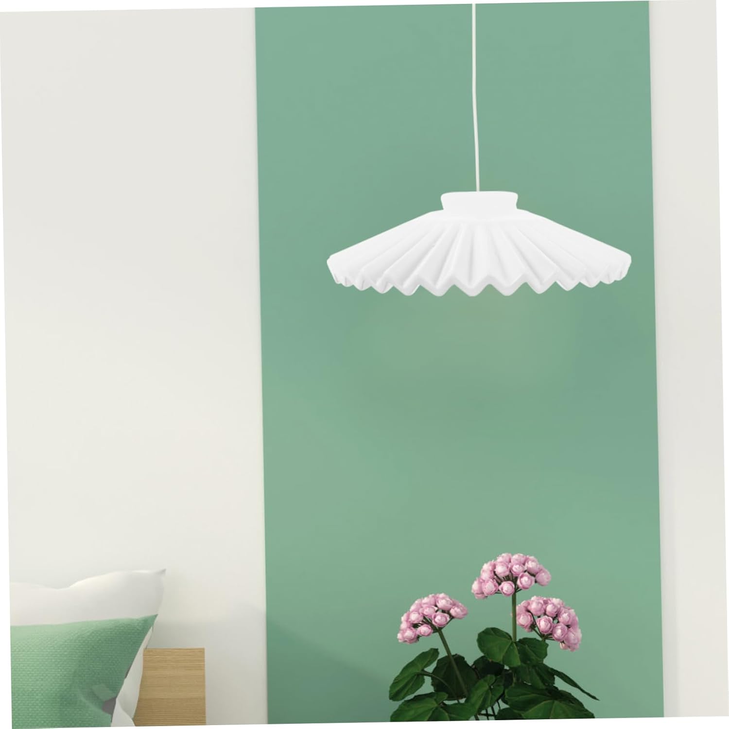 Artibetter Ceramic Lampshade Fluted Light Cover for Chandelier Easy Install Hanging Light Shade for Ceiling Versatile Design for Dining and Bedroom Decor