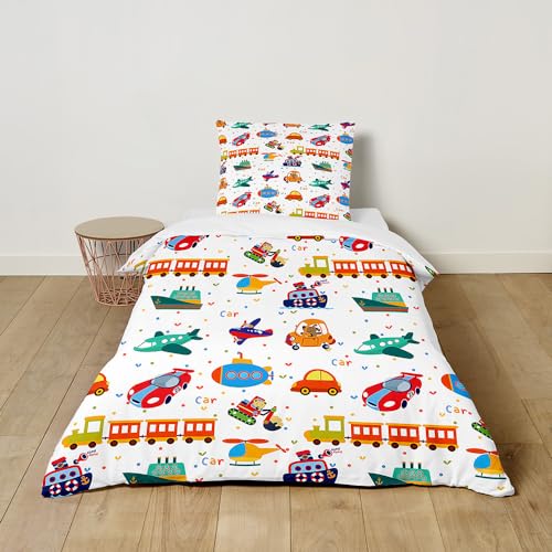 Hiseng Housse de Couette Enfant, Dessin Animé Parure de Lit Enfant, Housse Couette Ado Garçon...