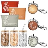 Hoolerry 9 x Dankeschön-Geschenke für Frauen, 473 ml, Motivationsbeutel, Mitarbeiter-Wertschätzung, Schlüsselanhänger für Freiwillige, Hauswirtschaftswoche, Teamgeschenke (Never Forget)