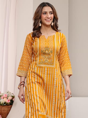 Image of Libas Printed Cotton Straight Kurta | Ethnic Wear