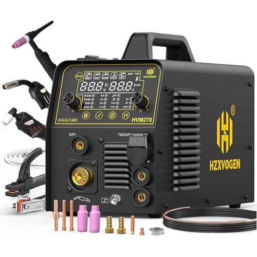 H HZXVOGEN 200A Plasma Cutter Welder Combo, 7 In 1 Gas MIG/Gasless Flux Core MIG/Pulse MIG/HF...