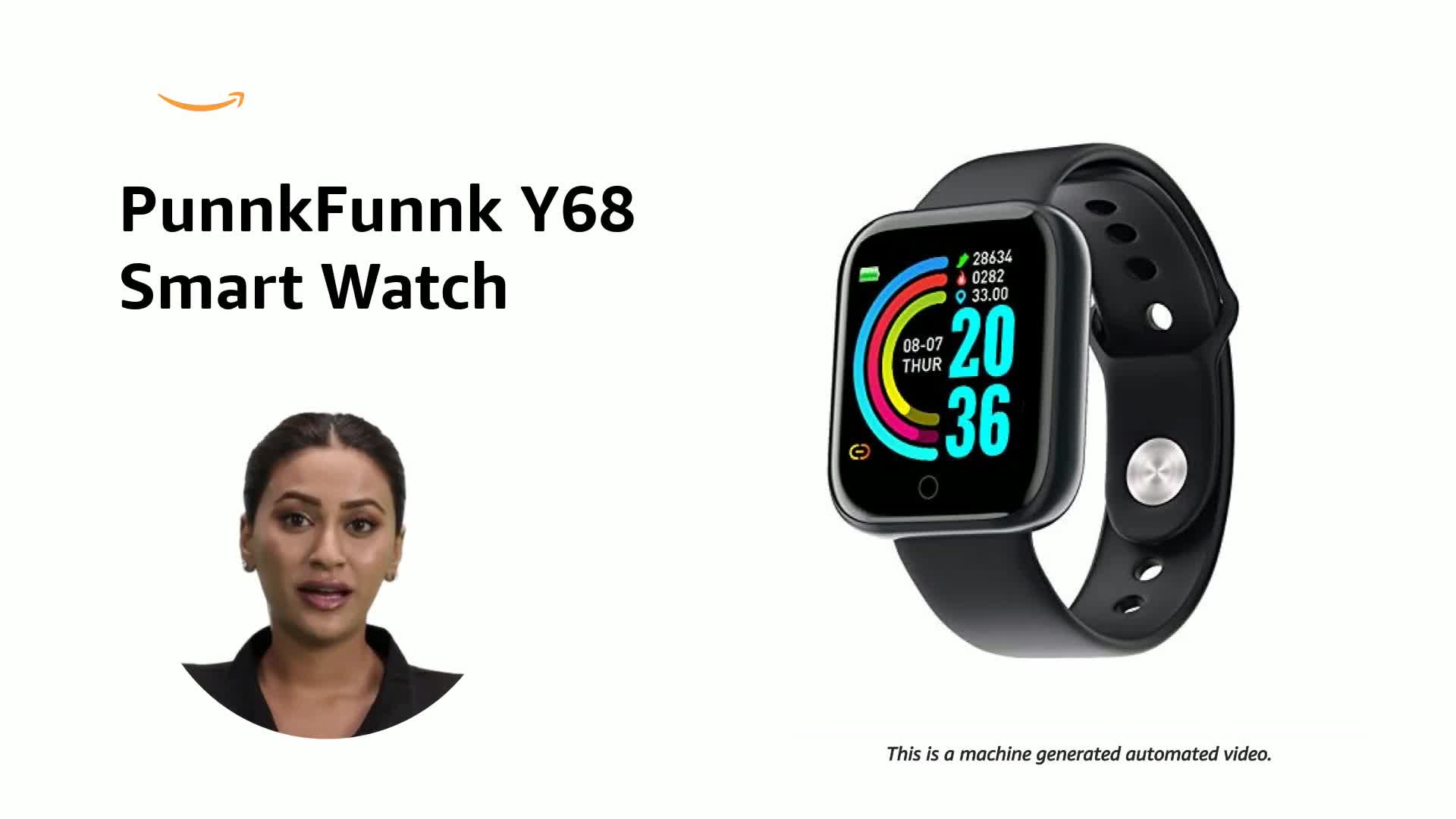 SMART WATCH ブラック レザー Amazon.in: Buy PunnkFunnk Y68 Smart Watch for Men, Touch Screen