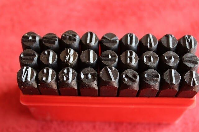 Alphabetical Handmade Leather Diy Tools A-z English Letter Digital Punching Symbol Stamped Punch Steel Leather Printing 8mm - Staming - - (Color: Letter and digital)