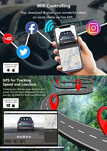 Redtiger Dash Cam For Cars,4K Uhd 2160P Car Camera Front, Wi-Fi Gps,3.16" Lcd Screen,Night Vision,170° Wide Angle,Wdr,G-Sensor,24H Parking Monitor, Support 256Gb Max #TOP2