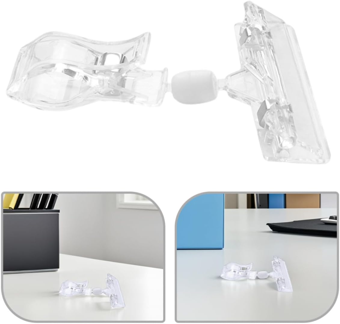 Hemoton 20pcs Price Tag Holder Clips Rotatable for Retail Shelves and Signs