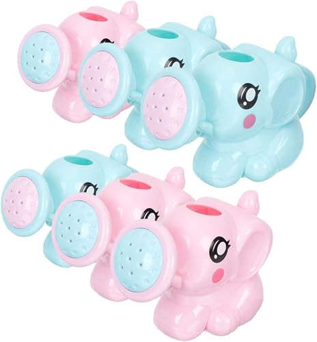 Toyvian 6pcs Elephant Bath Watering Can Plastic Spraying for Bath Fun Interactive Garden Play for Boys for Enhancing Coordination Skills
