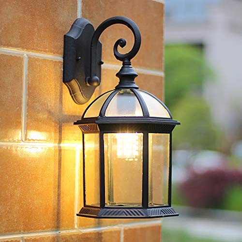 LED Wall Light, Wall Lamp, Shade Lamp Shade for E26 Light Source, Countryard Shade for Garden, Balcony and Walkway, Black
