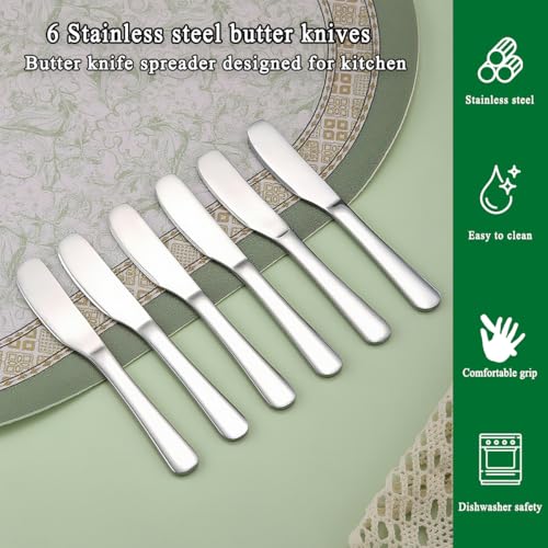image for HOMQUEN Stainless Steel Butter Knife, Butter Spreader, Butter Knives, 