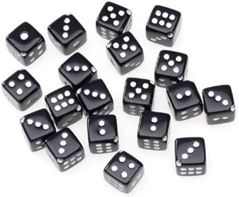 30 Black Dice Beads