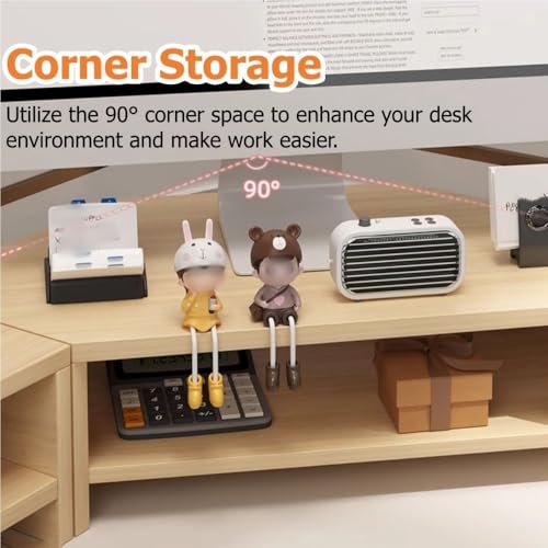 Support moniteur double et pc portable étagère d'angle bureau - 3