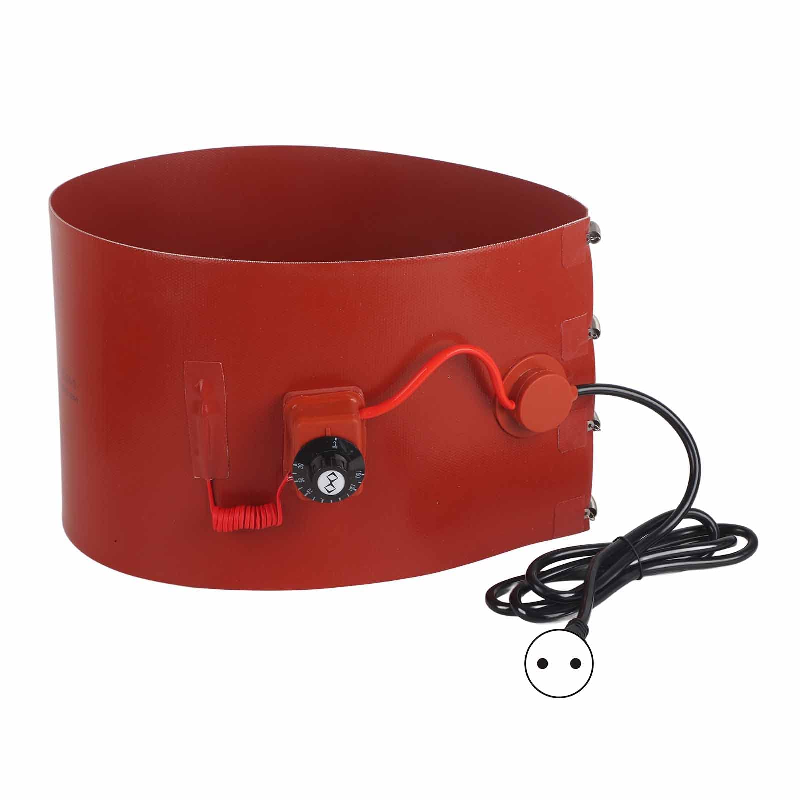 Cinturón de Calentamiento de Tambor de Silicona, Envoltura Térmica Eléctrica, Tambor de Aceite de 60L Cinturón de Calentamiento de Silicona Tambor de Metal Almohadilla (Enchufe