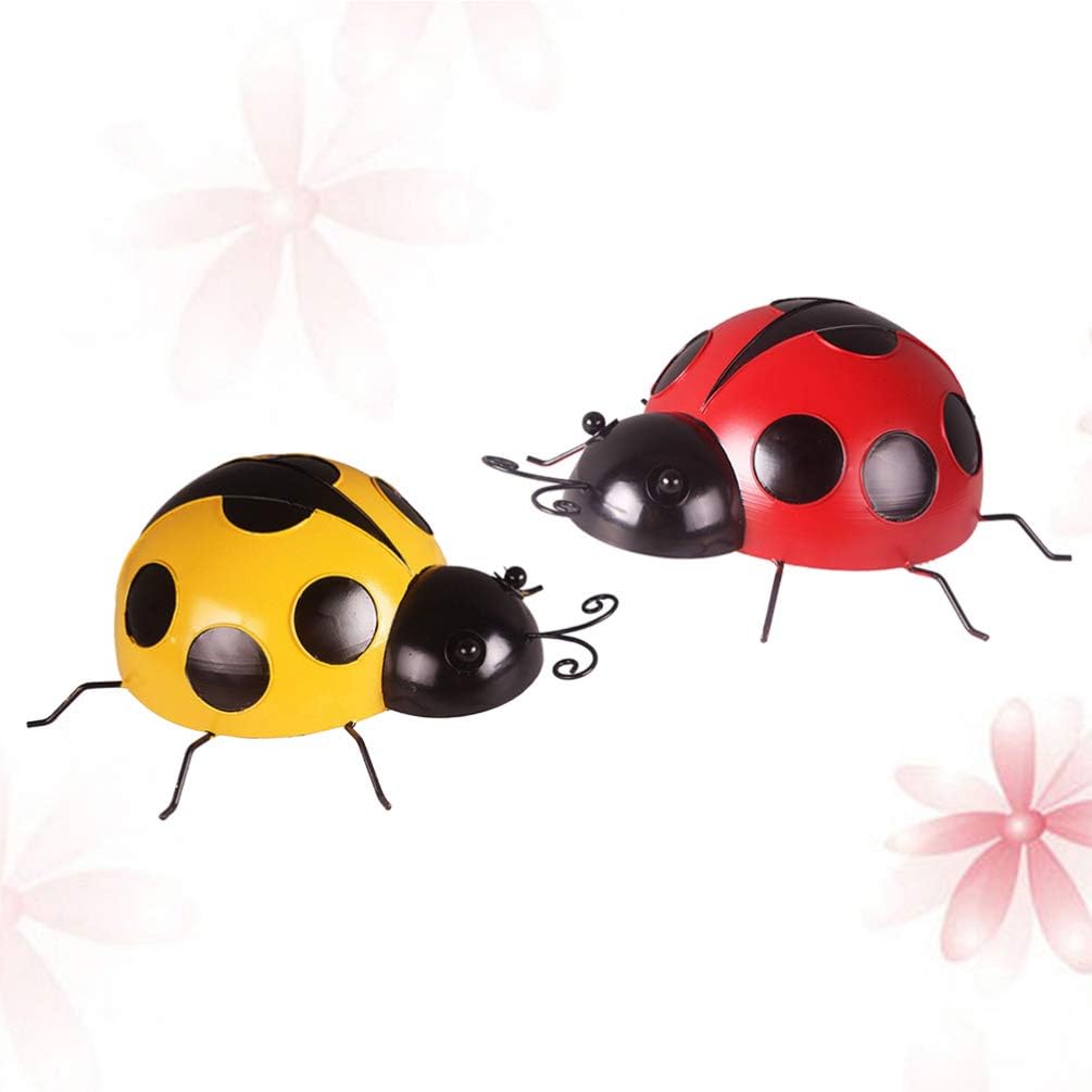 Amazon Vosarea 2ピースてんとう虫の装飾庭ぶら下げ装飾屋外壁アート飾り金属壁の彫刻 ランダムな色 ウォールステッカー オンライン通販