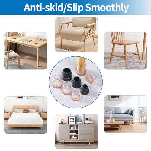 Ezprotekt 8 PCS Chair Leg Floor Protectors for Hardwood Floors Silicone Chair Leg Caps Cover, Easy to Move - Image 4