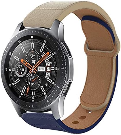 iHYQ for Samsung Galaxy Watch 46mm Watch Band,22mm Genuine Leather Band Quick Release Strap Wristband for Gear S3 Frontier/Classic Accessory