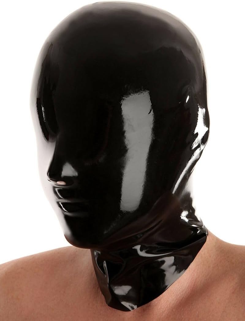 Sexy Black Latex Rubber Unisex Mask Hood Gummi 0.4mm for Party Body suits Wear