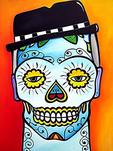 buyartforless Sugar Skull by Fido Studio 30x24 Giclee Edition Art Print Poster Wall Decor Day of The Dead Skull Retro Rockabilly Rebel Skulls Makeup Alternative Tattoo Poster