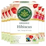 Traditional Medicinals - Organic Hibiscus Herbal Tea (Pack of 6) - Fair Trade Ingredients - Tart, Tangy and Fruity - 96 Tea Bags Total