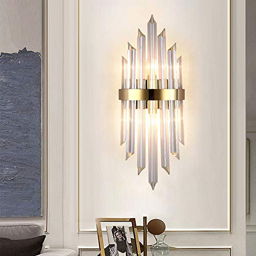 Lámpara de pared de cristal posmoderna E14 de acero inoxidable 4