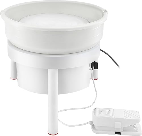 Miniatura 11 de VEVOR Máquina formadora de 14.2 in con pedal de pie para adultos, rueda de cerámica eléctrica de 450 W para manualidades, color blanco