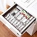 Yesesion Clear Plastic Cable Organizer Box with Adjustment Compartments, Desk Accessories Storage Case with 10 Wire Ties for Drawer, Office Supplies, Electronic Management, Battery and Charger