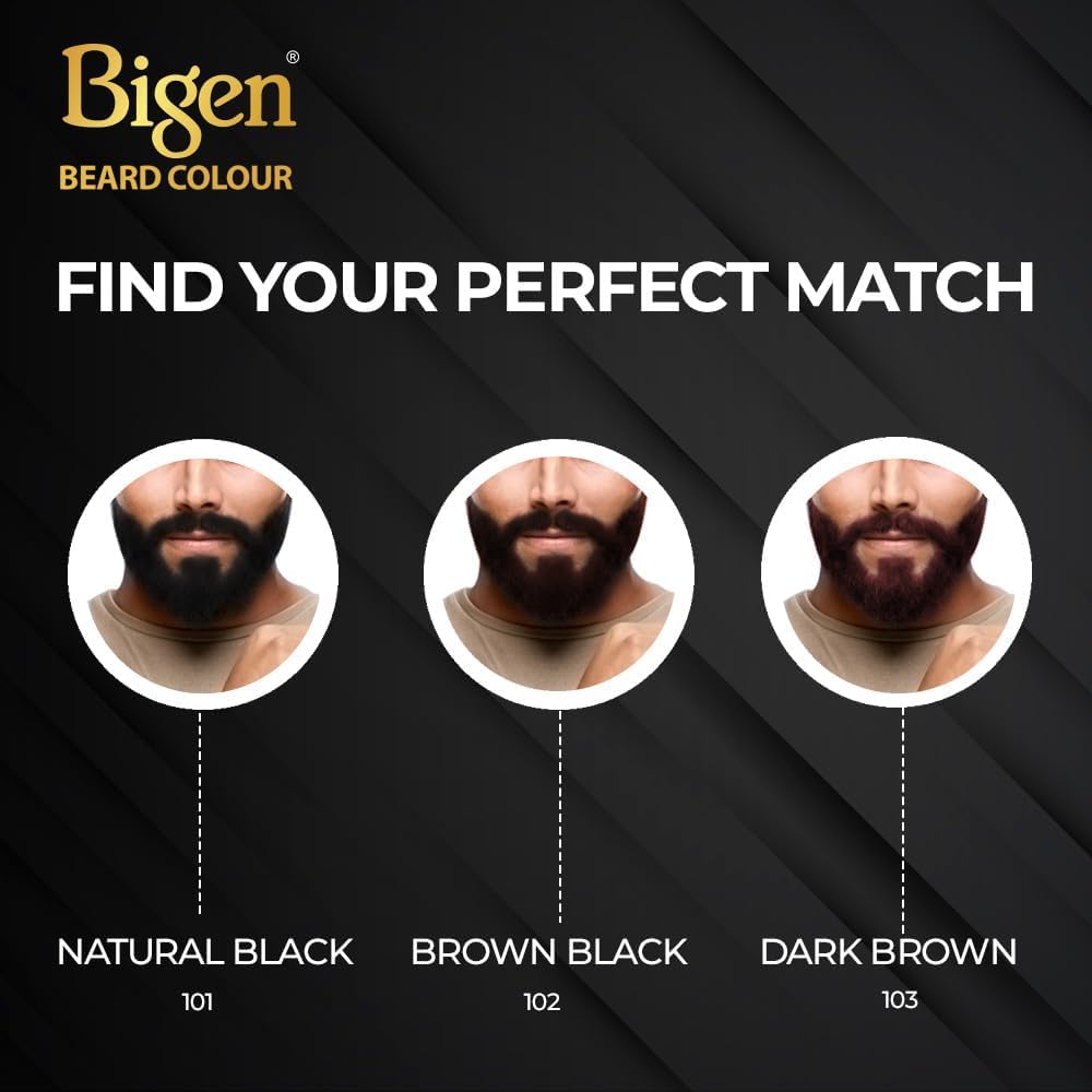 Bigen Professional Beard colour B102 Brown Black| Leaves no Stains, 40g+40g (Pack of 2)