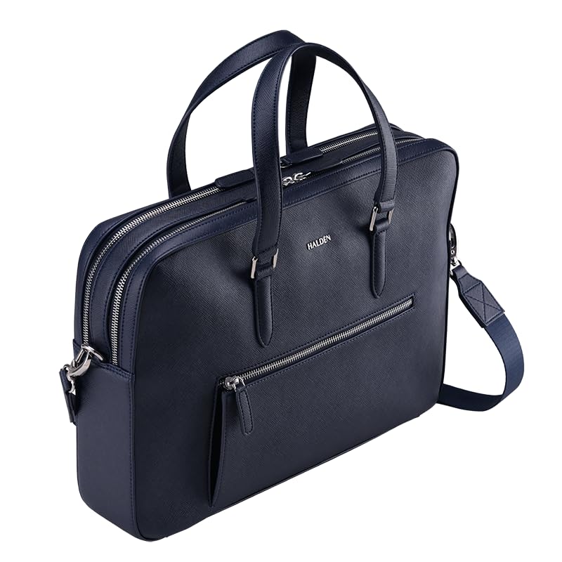 Image of HALDEN Harrington Double Zipper - Vegan Saffiano Leather Laptop Bag